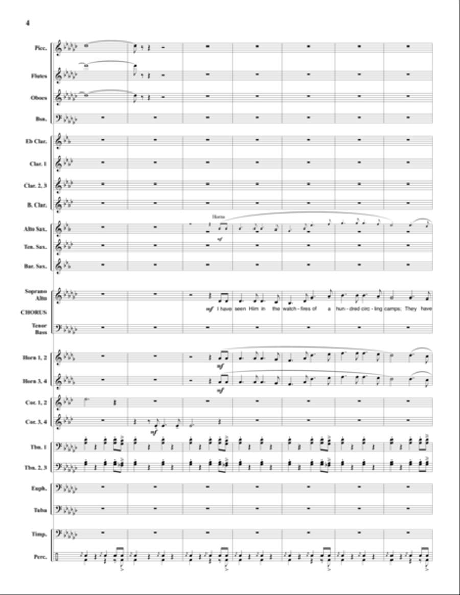 Battle Hymn of the Republic 4-Part scores gallery preview page 5