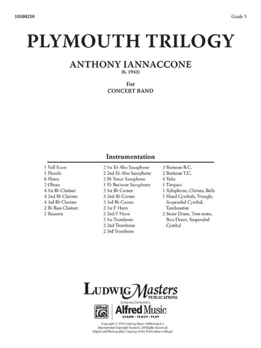 Plymouth Trilogy Plymouth Trilogy Concert Band scores gallery preview page 1