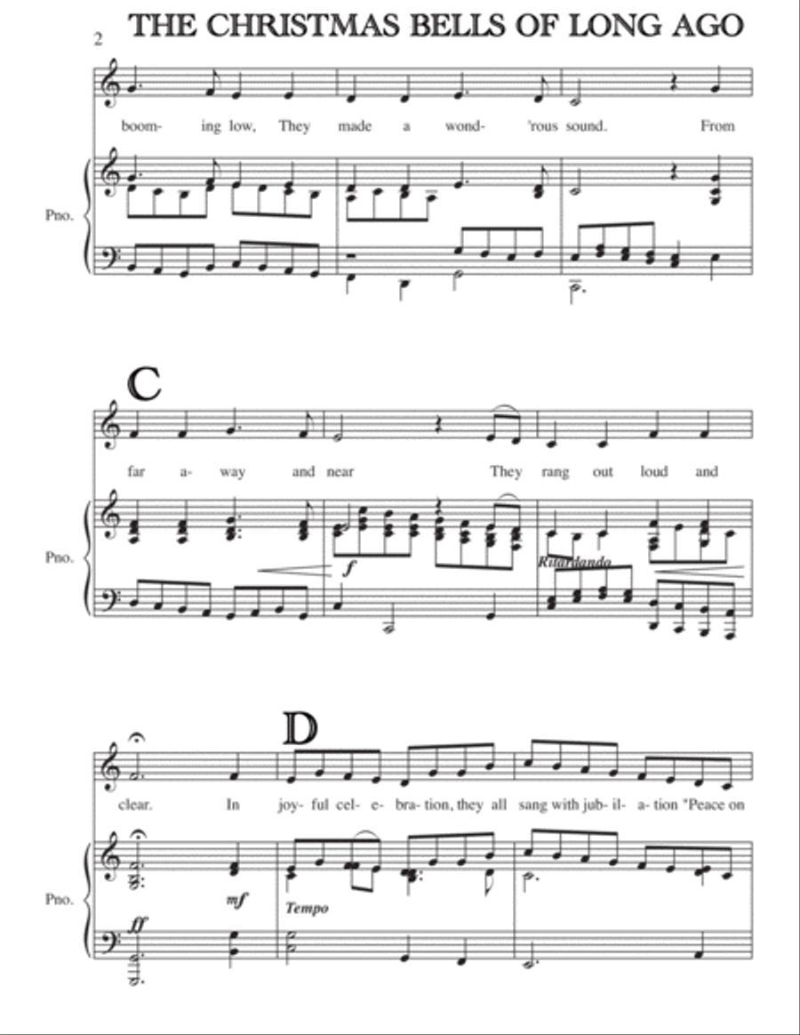 THE CHRISTMAS BELLS OF LONG AGO (Alto/Baritone Range + Choir) Choir scores gallery preview page 2