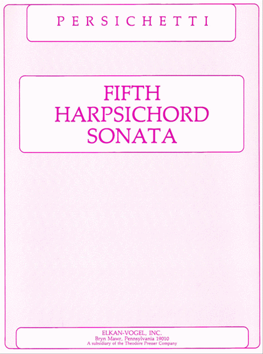 Fifth Harpsichord Sonata Chamber Music scores gallery preview page 1