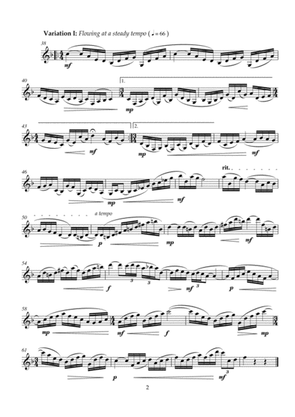 Variations on Debussy's "The Girl with the Flaxen Hair" for Solo Clarinet image number null