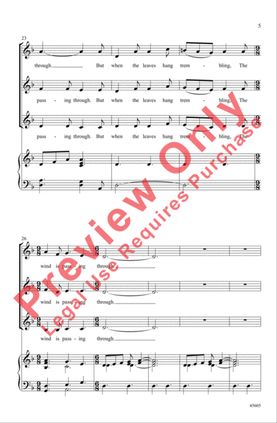 Who Has Seen the Wind? Women's Choir scores gallery preview page 5