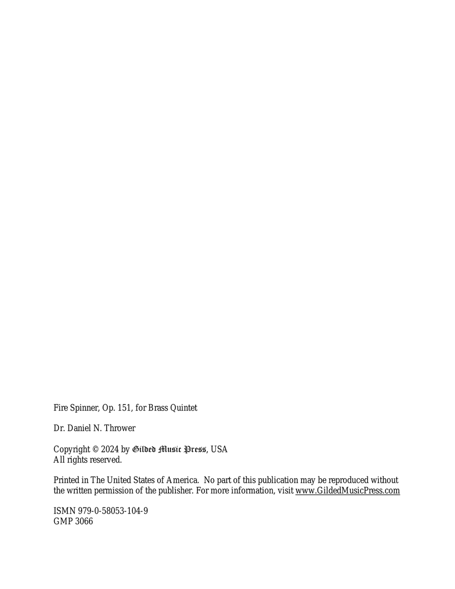 Fire Spinner, Op. 151 Fire Spinner, Op. 151 Brass Quintet scores gallery preview page 2