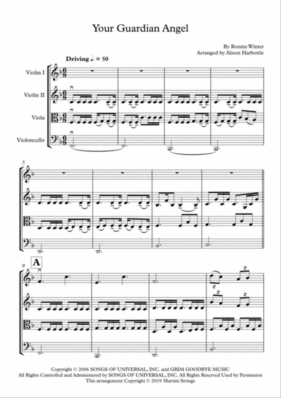Your Guardian Angel Your Guardian Angel String Quartet scores gallery preview page 2