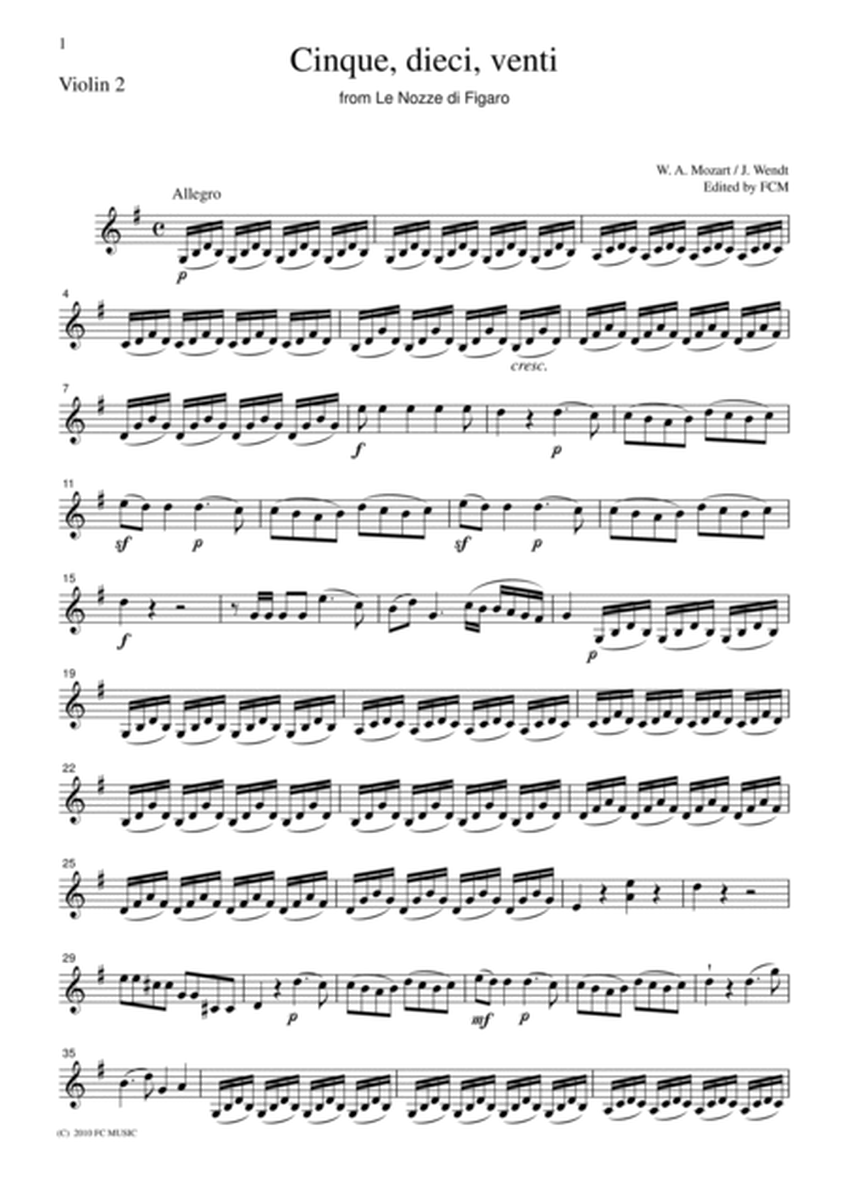 Mozart Cinque, dieci, venti from Le Nozze di Figaro, for string quartet, CM022