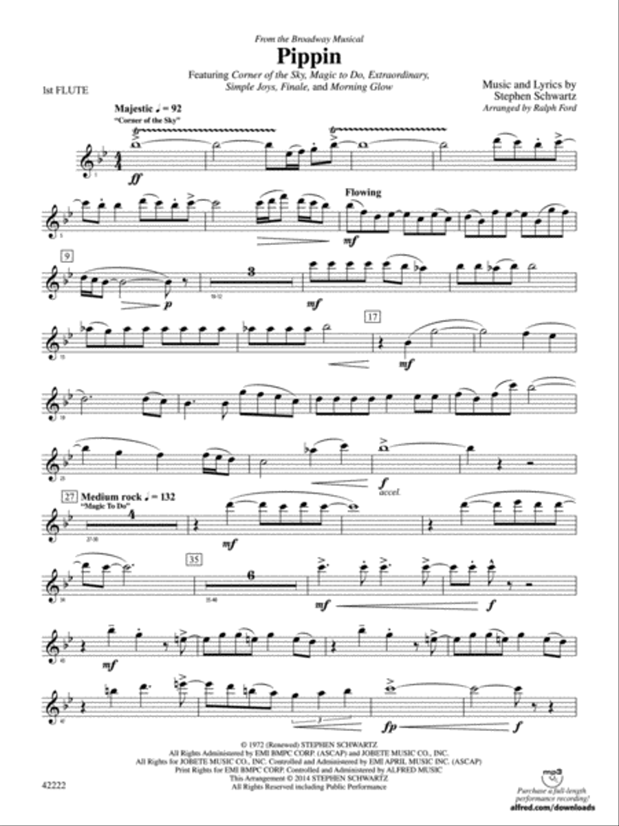 Pippin: Flute Pippin: Flute Concert Band scores gallery preview page 1