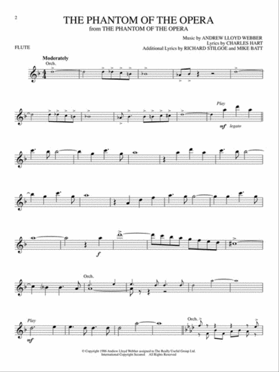 Andrew Lloyd Webber – Classics Flute Solo scores gallery preview page 3