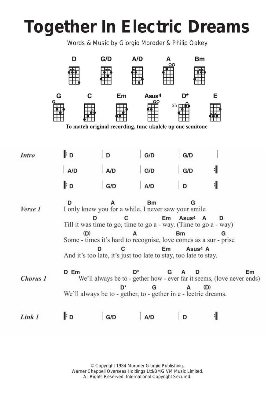 Together In Electric Dreams Ukulele scores gallery preview page 1