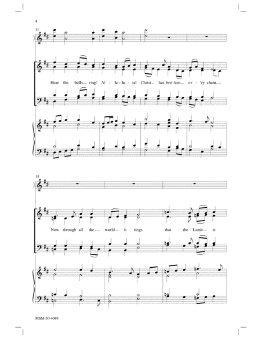 Christ the Lord Is Risen Again 4-Part scores gallery preview page 4