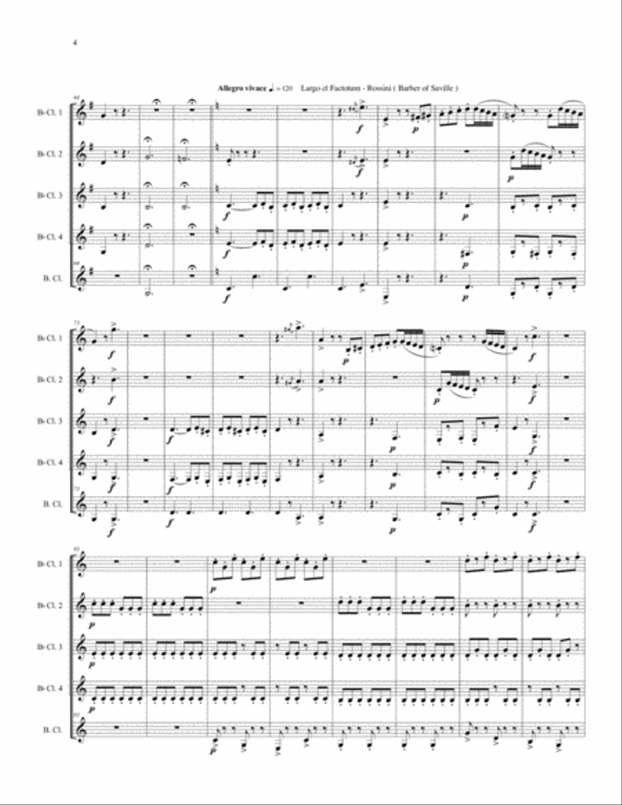 A Night at the Opera for Clarinet Quintet Clarinet Quintet scores gallery preview page 6