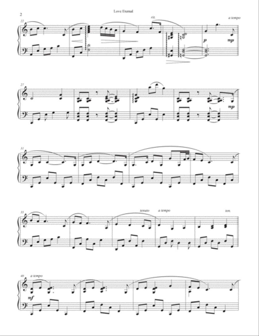 Love Eternal Piano Solo scores gallery preview page 3