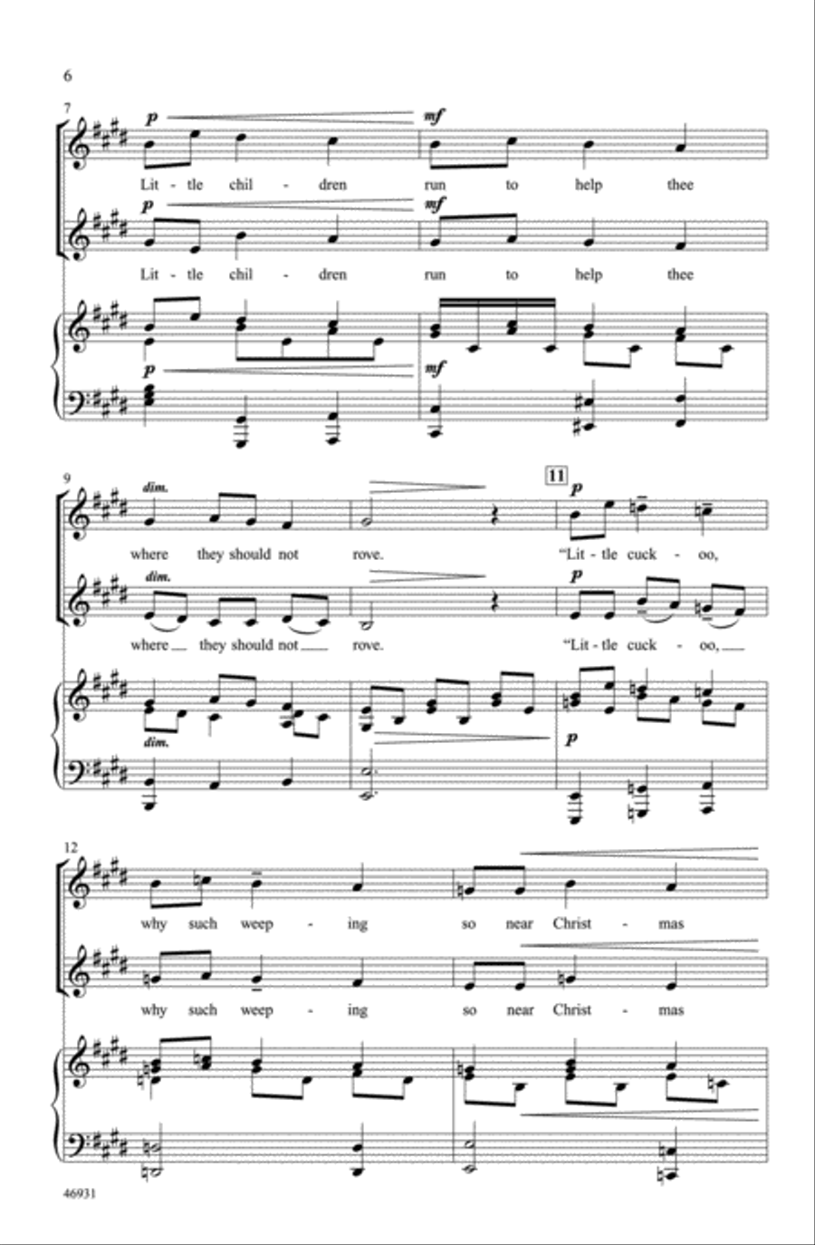 A Cuckoo's Christmas Gift Choir scores gallery preview page 5