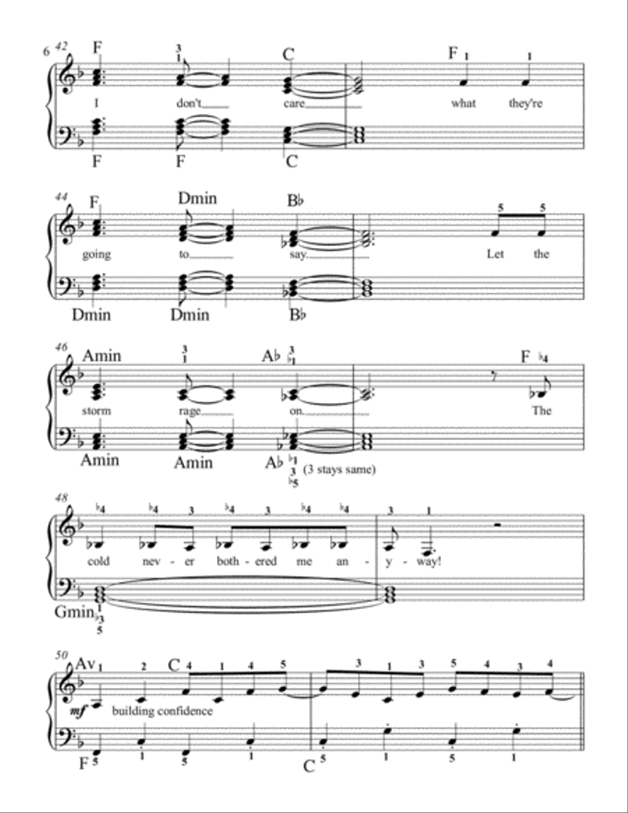 Let It Go (from Frozen) Easy Piano scores gallery preview page 6