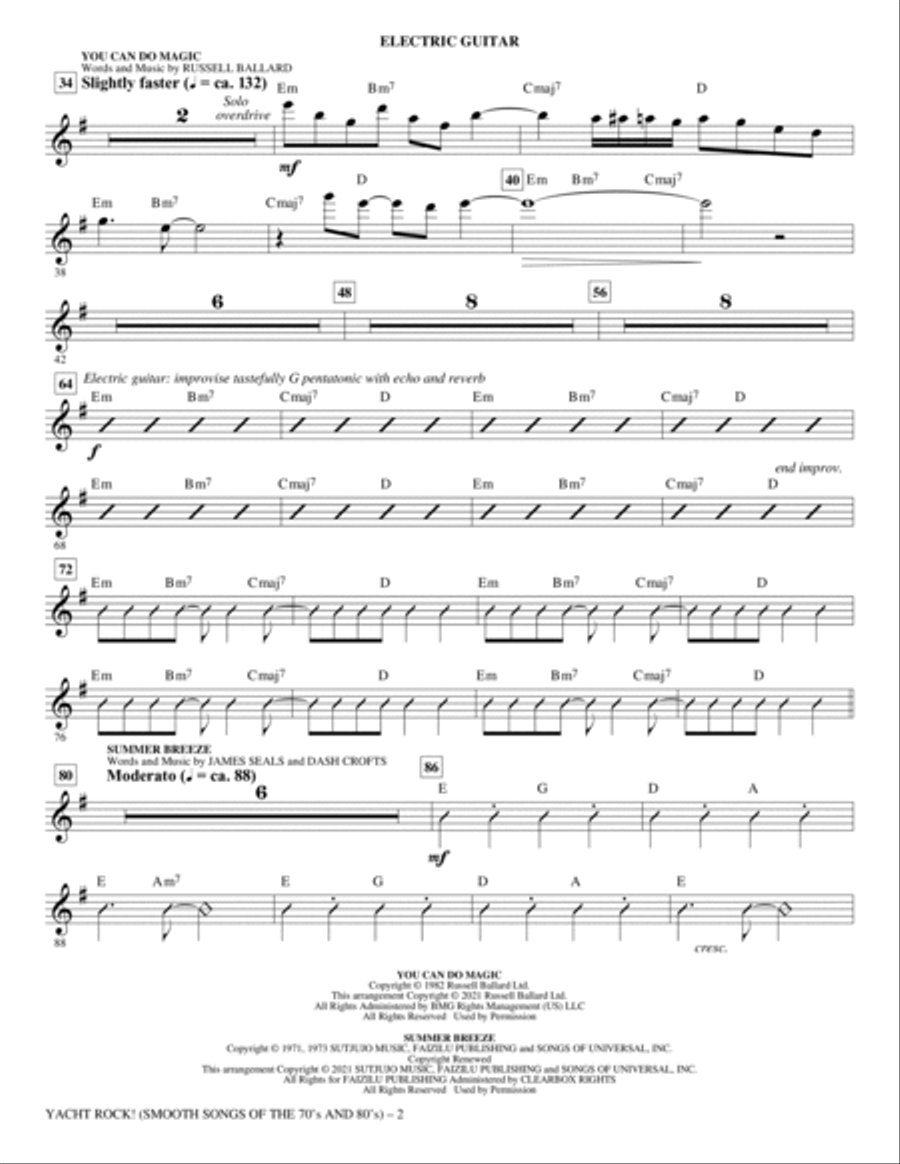 Yacht Rock! (Smooth Songs of the '70s and '80s) - Electric Guitar Choir scores gallery preview page 2
