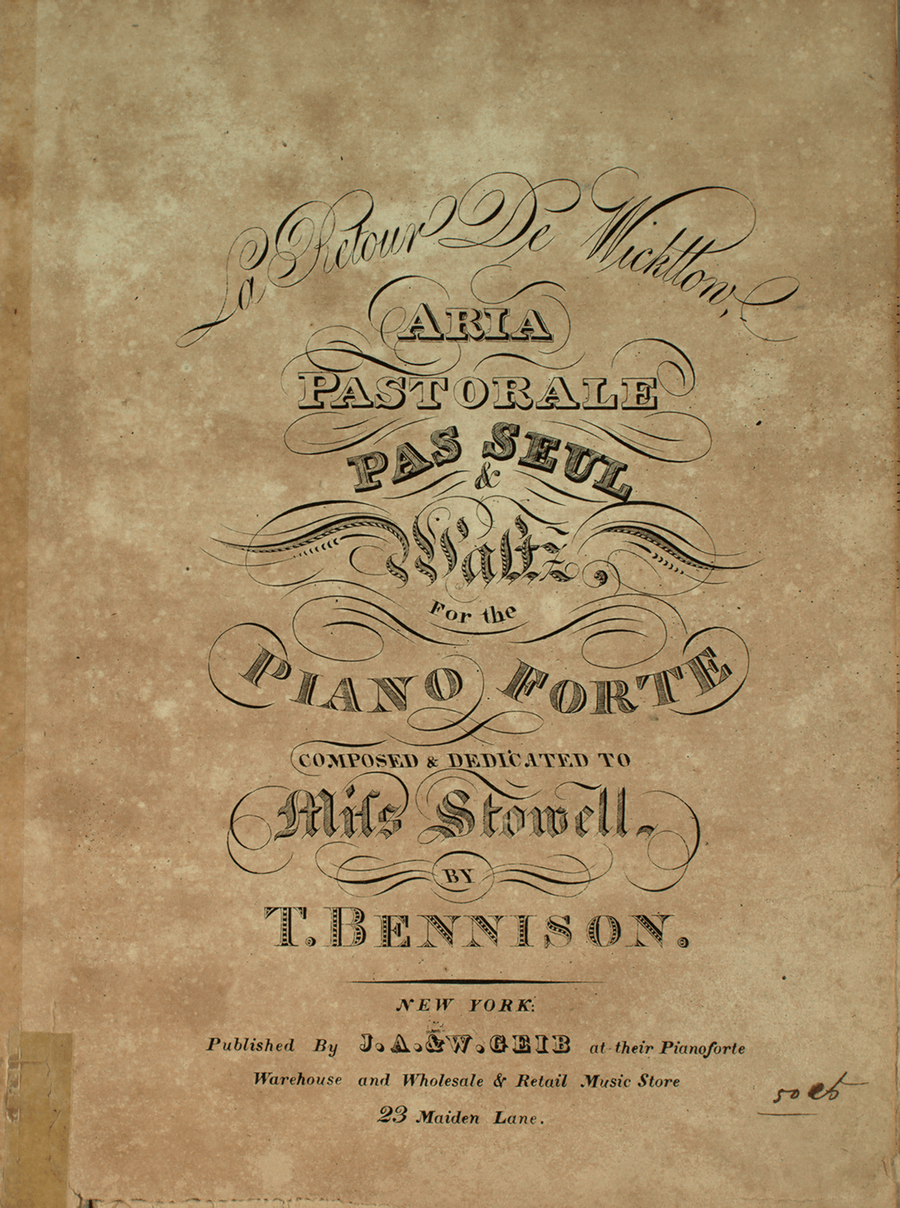 La Retour de Wicklon. Aria Pastorale. Las Seul & Waltz for the Piano