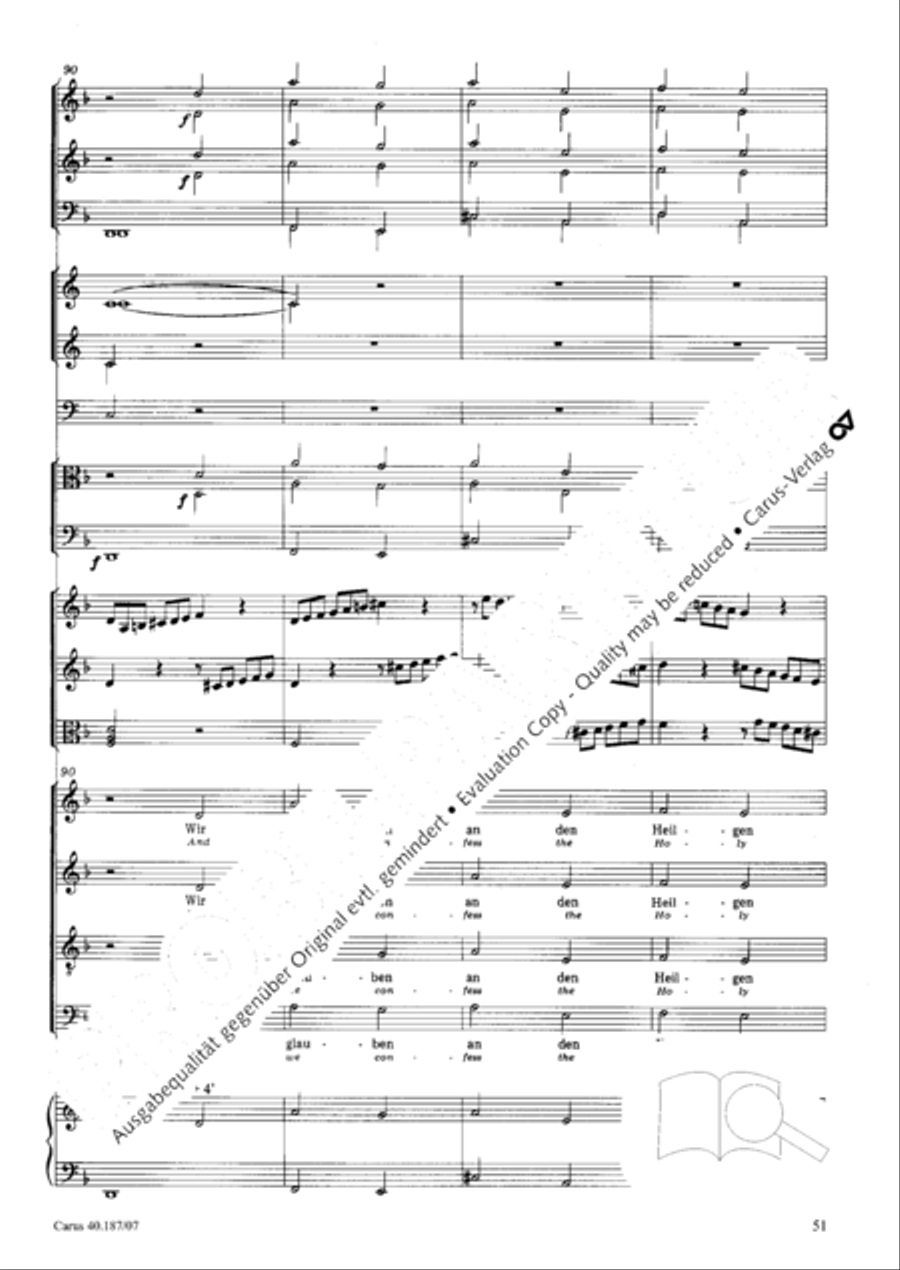 We all believe in one true God (Wir glauben all an einen Gott) 4-Part scores gallery preview page 52