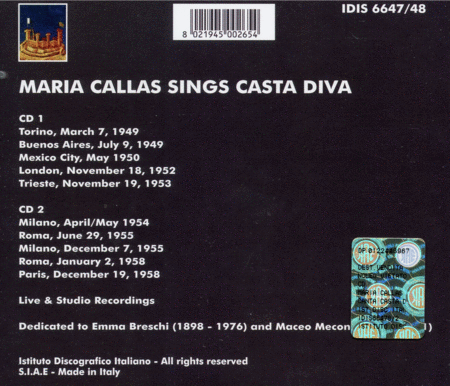 Maria Callas Sings Casta Diva