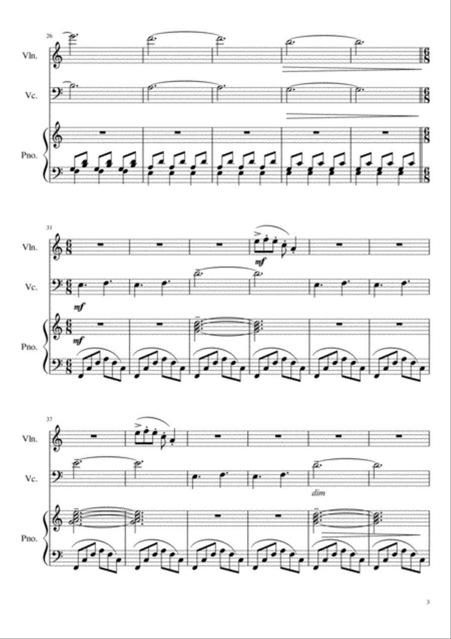 Downton Abbey - The Suite Piano Trio scores gallery preview page 3