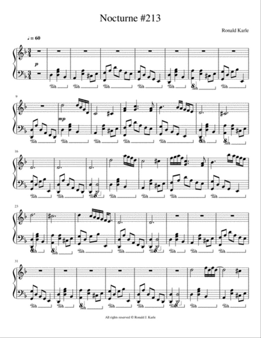 Nocturne #213 Nocturne #213 Piano Method scores gallery preview page 1
