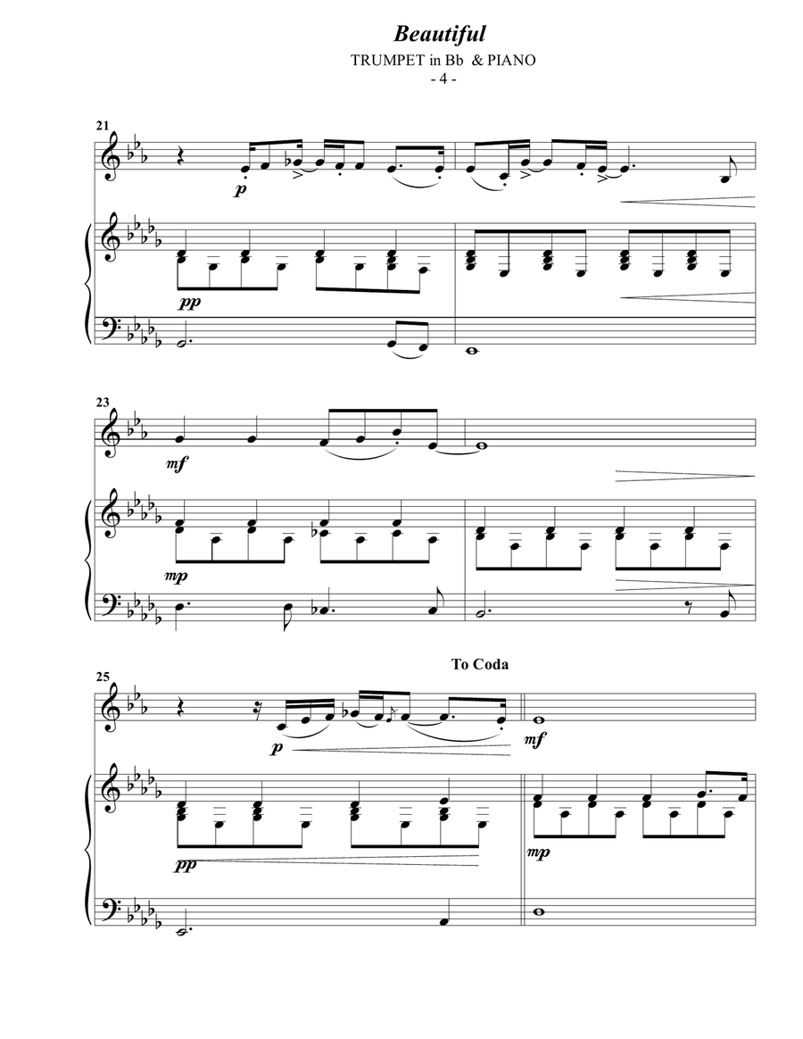 Beautiful B-Flat Trumpet scores gallery preview page 4