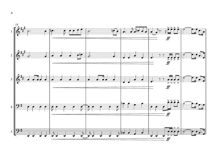 St. Martin National Anthem for Brass Quintet Brass Quintet scores gallery preview page 4