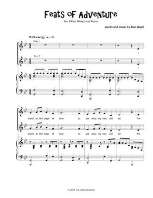 Feats of Adventure (2-Part Mixed and piano) 8 pages
