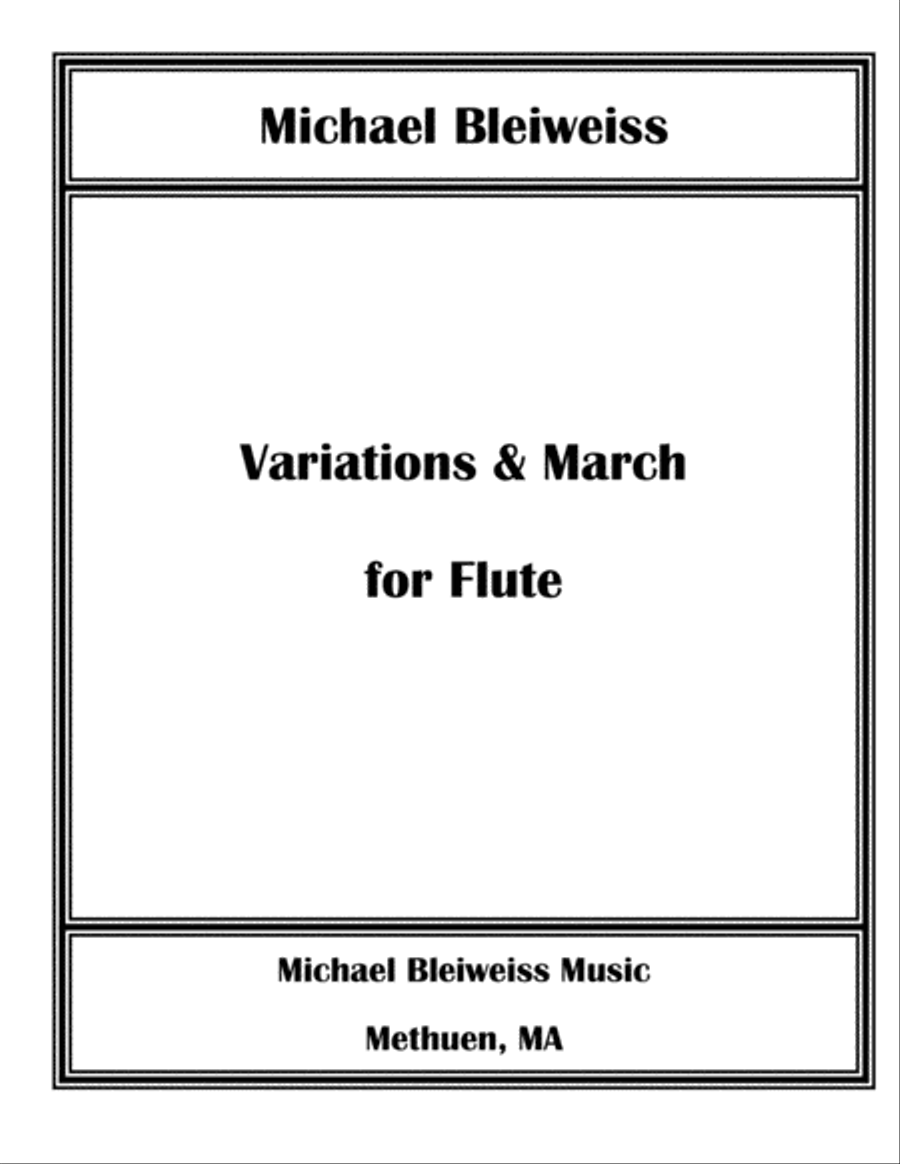 Variations & March for Solo Flute Chamber Music scores gallery preview page 1