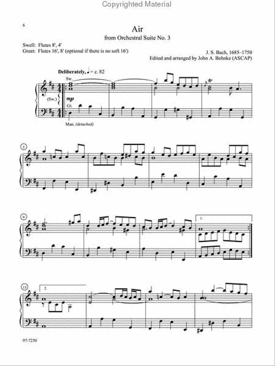 Six Easy Pieces for Weddings or General Use Organ scores gallery preview page 3