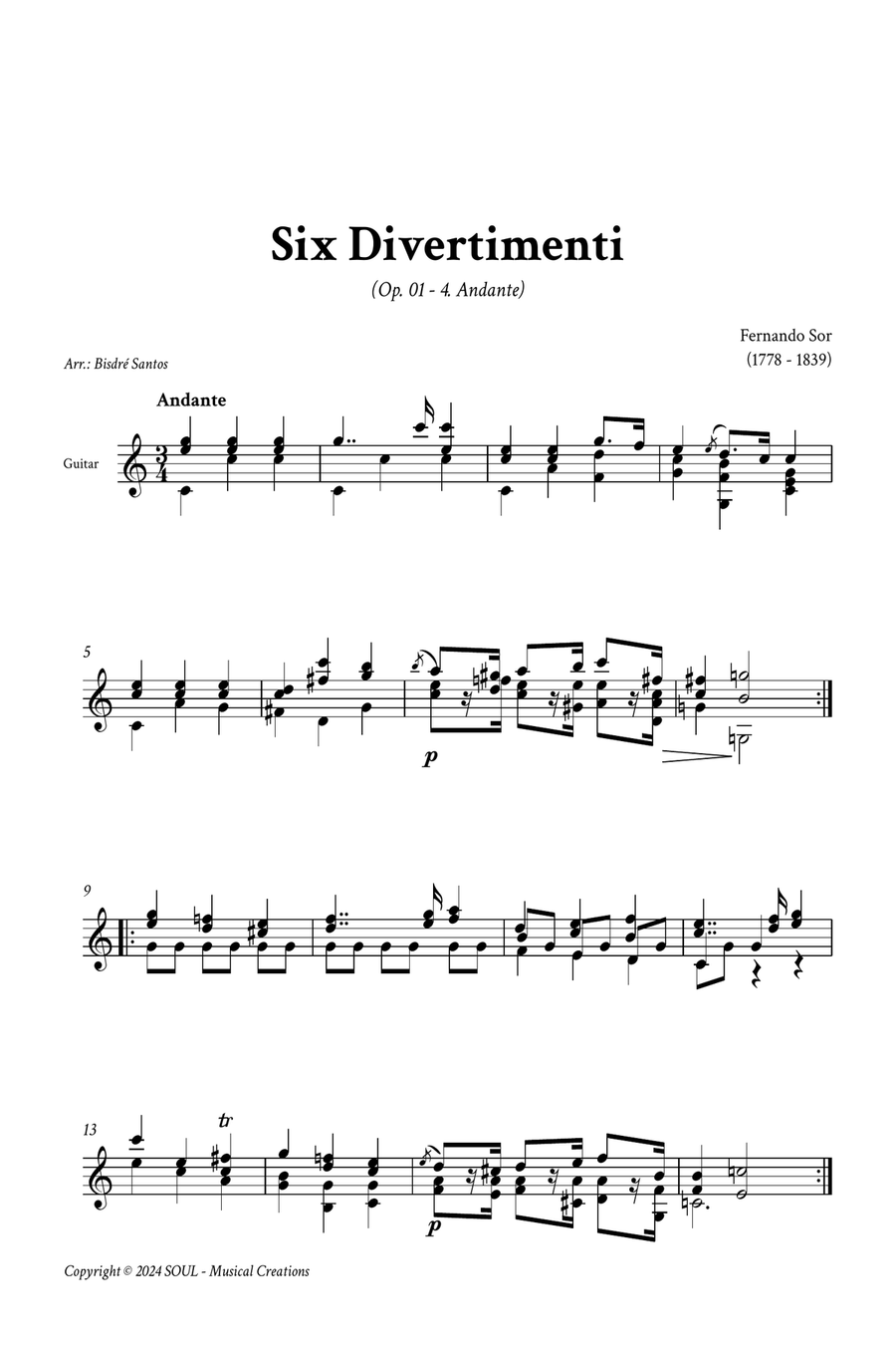 Six Divertimenti - Opus 01 Acoustic Guitar scores gallery preview page 6