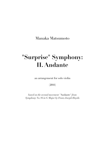 "Surprise" Symphony (arr. for solo violin)