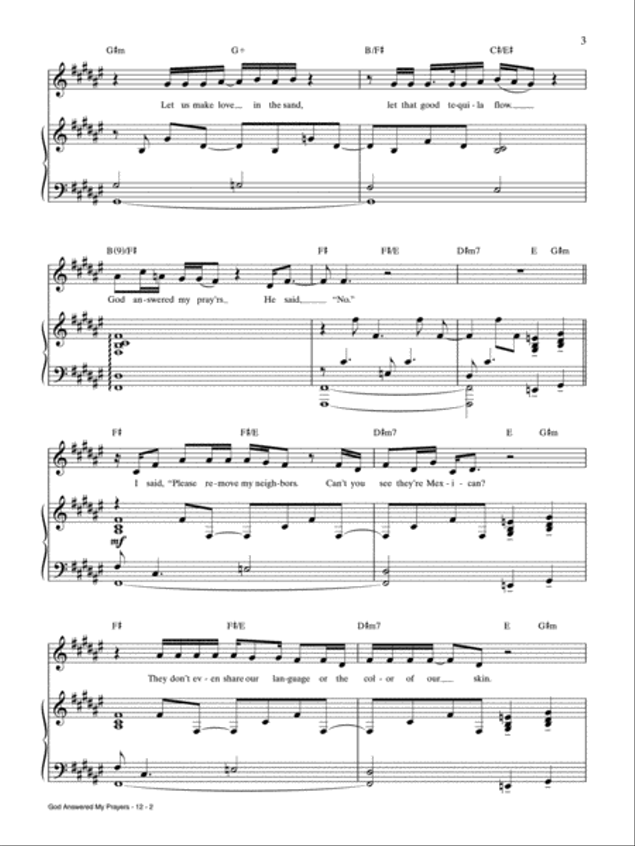 God Answered My Prayers Piano, Vocal, Guitar scores gallery preview page 2