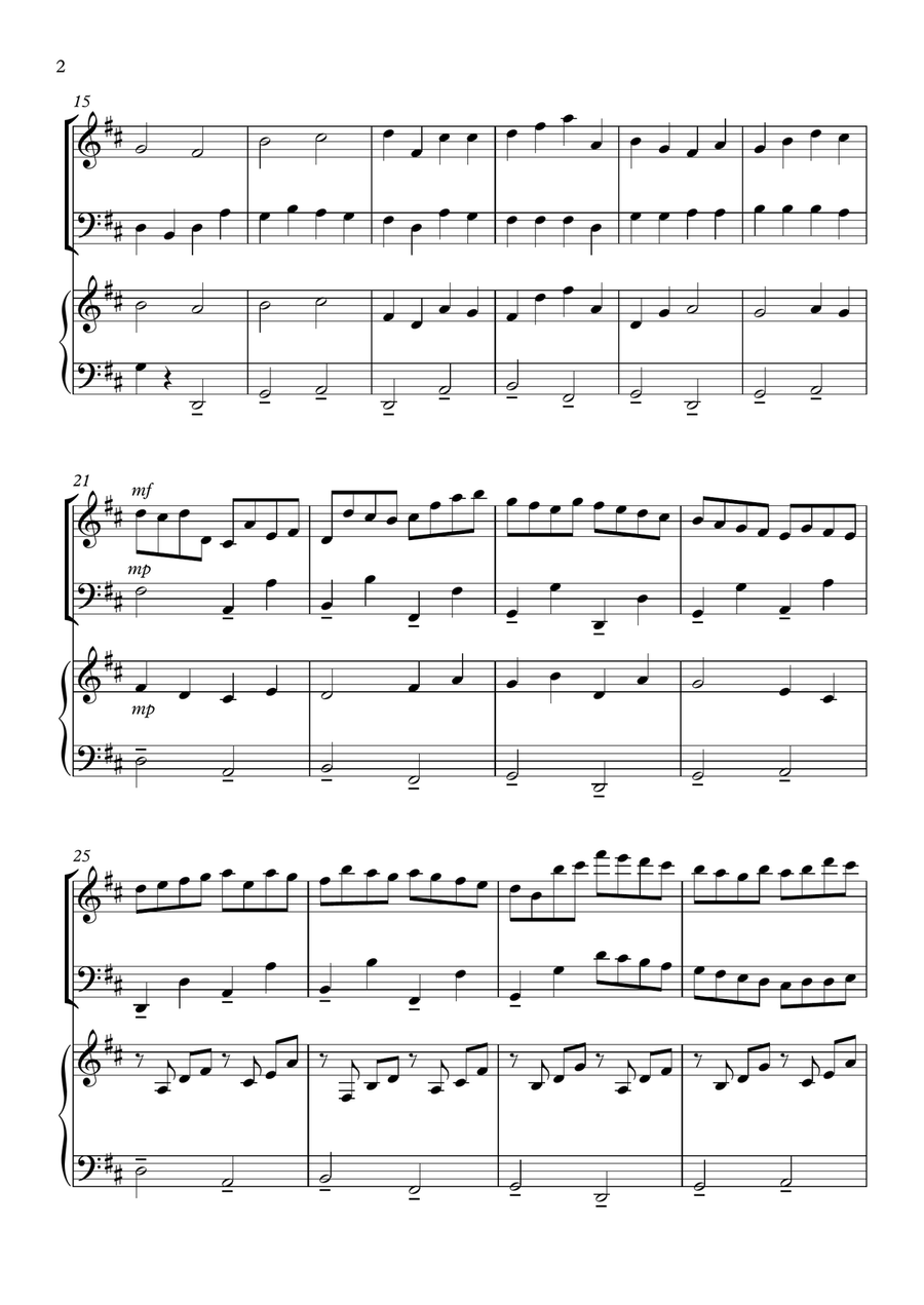 Canon in D ( trio for piano/ violin/ cello) Piano Trio scores gallery preview page 2