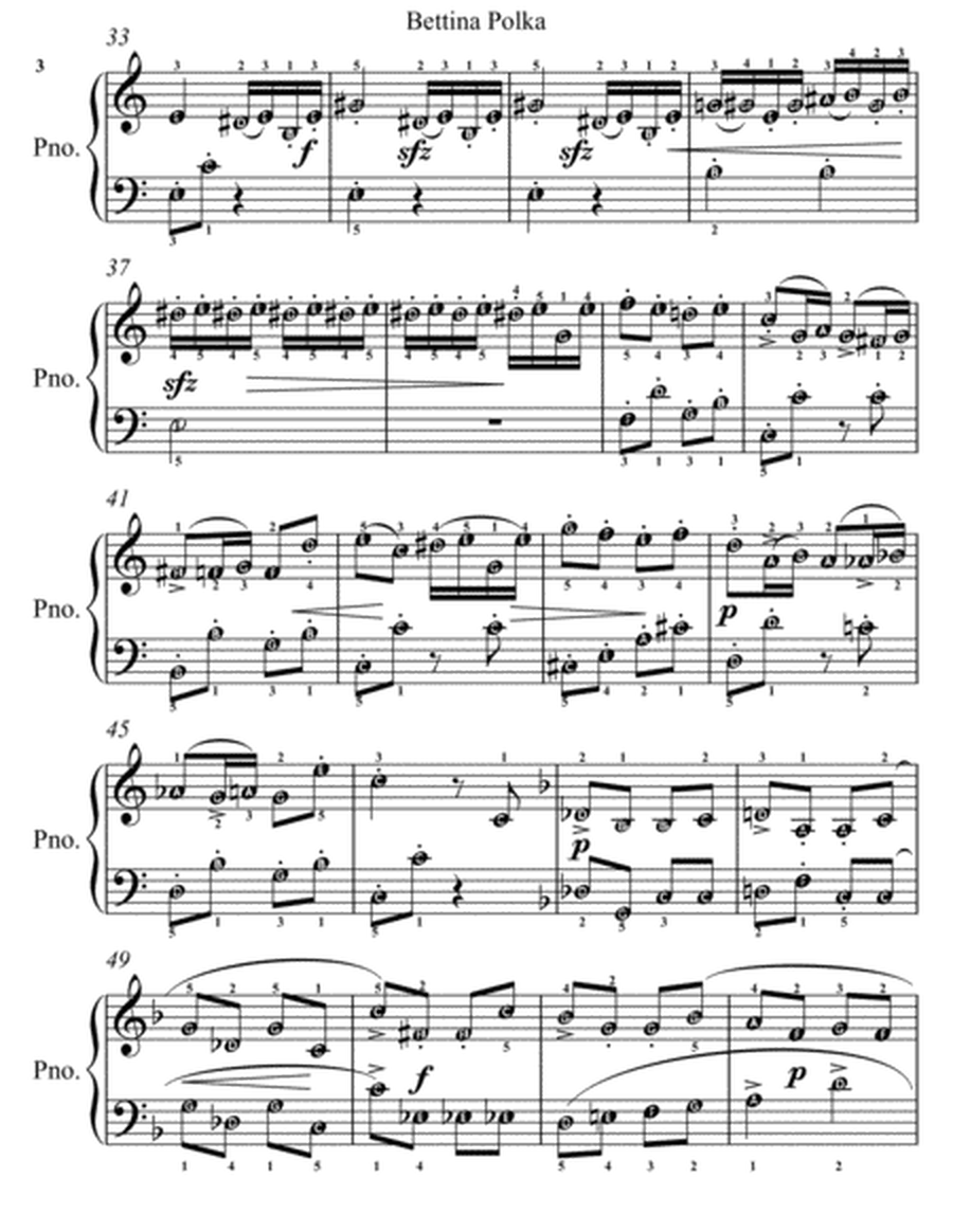 Bettina Polka Easy Elementary Piano Sheet Music