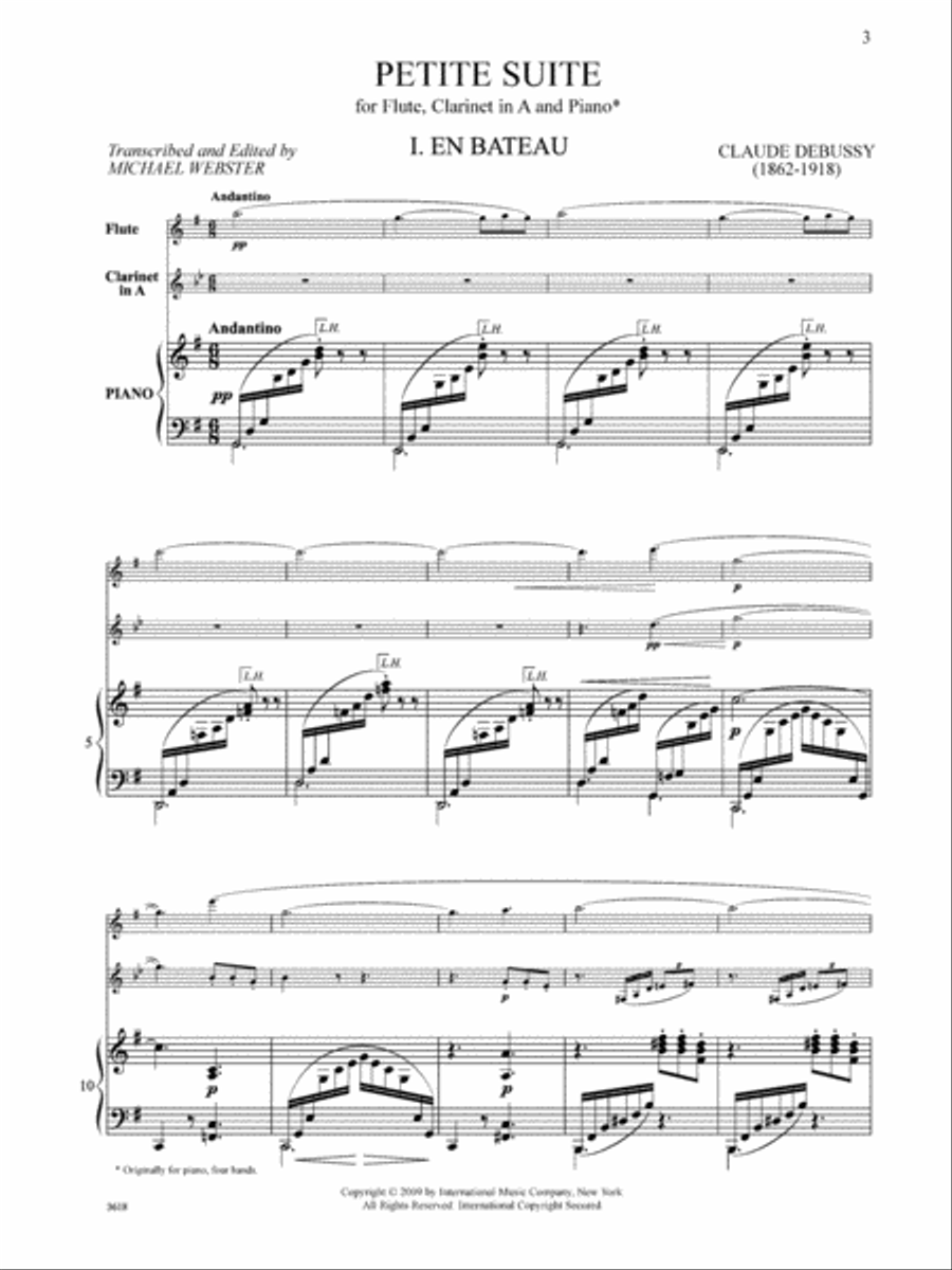 Petite Suite For Flute, Clarinet In A And Piano A Clarinet scores gallery preview page 2