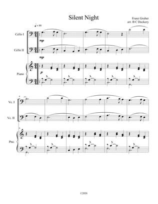 Book cover for Silent Night (cello duet) with optional piano accompaniment