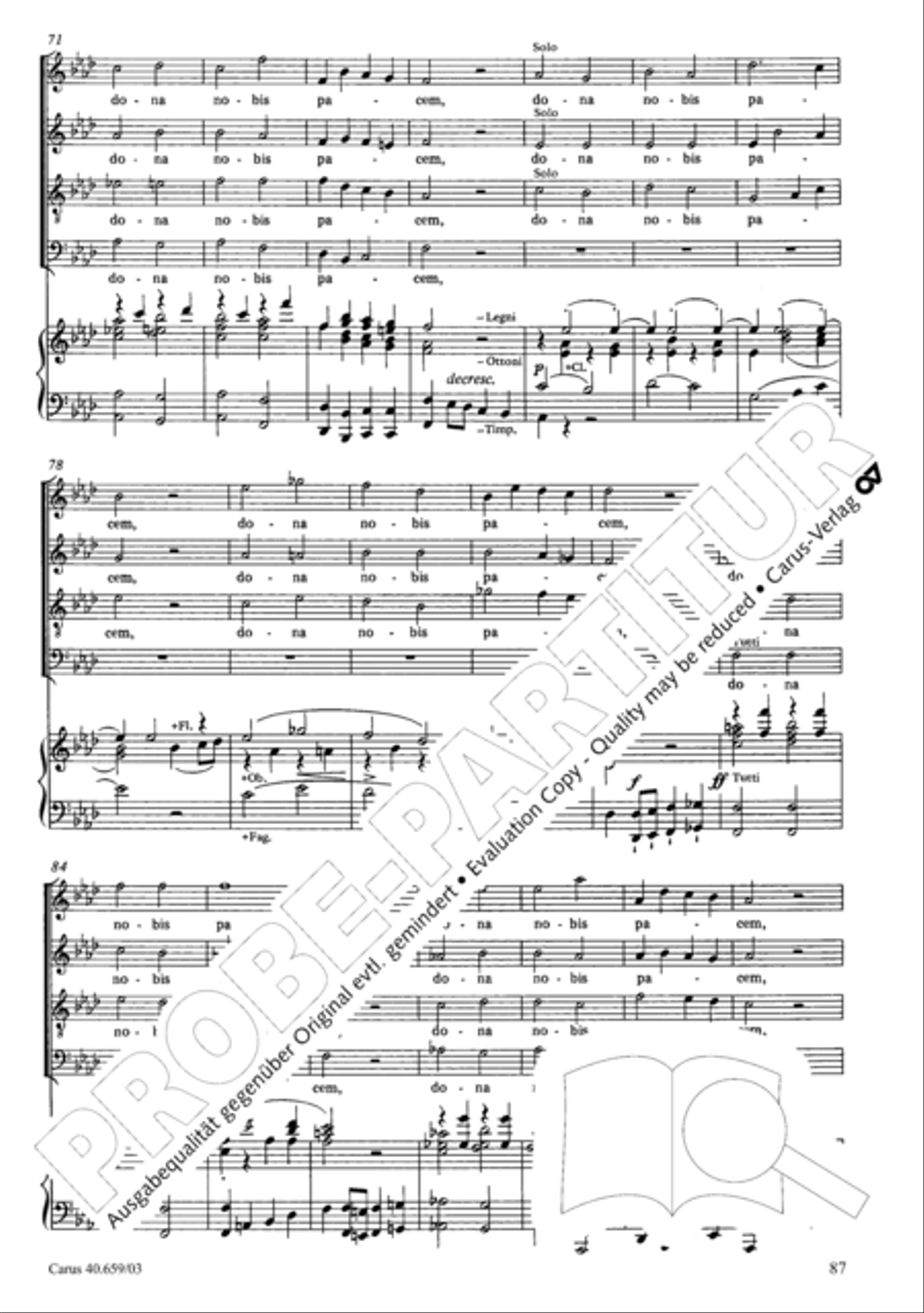 Mass in A flat major (Messe in As) 4-Part scores gallery preview page 88