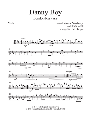 Danny Boy for string orchestra (Viola part)