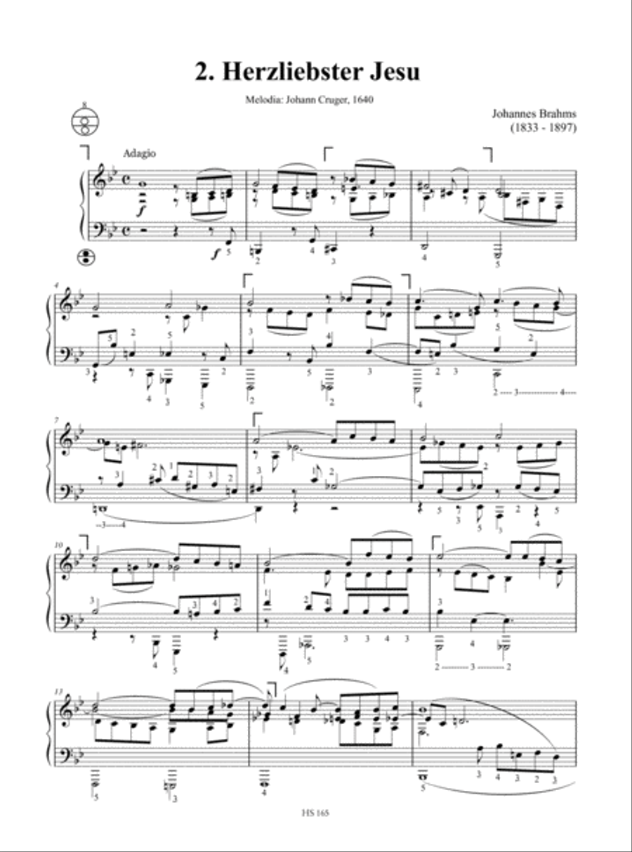 3 Chorale Preludes from Op. 122 (Herzliebster Jesu - O Gott, du frommer Gott - Herzlich tut mich verlangen) for Accordion Accordion scores gallery preview page 2