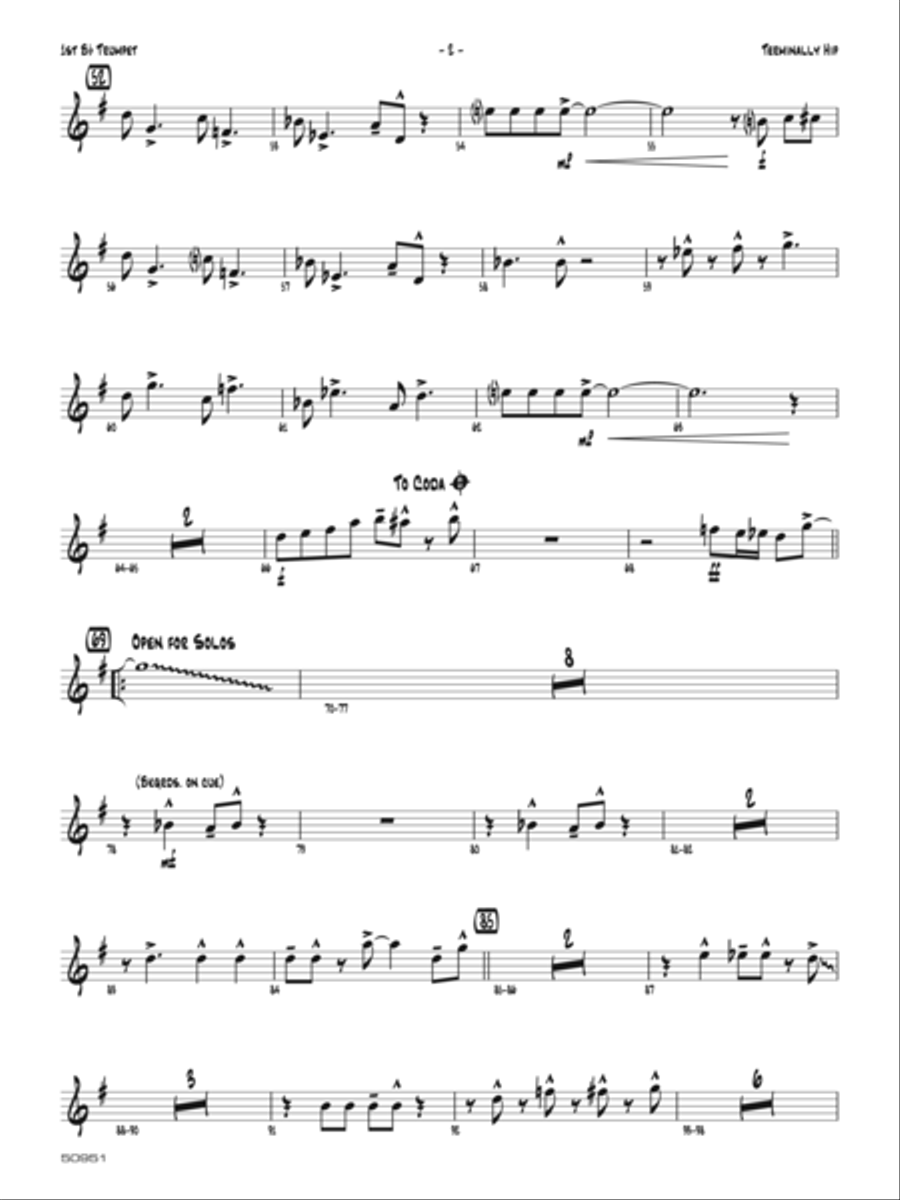 Terminally Hip: 1st B-flat Trumpet B-Flat Trumpet scores gallery preview page 2