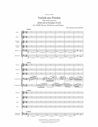 Book cover for Verleih' uns Frieden (Grant Unto Us Thy Peace, O Lord) (Downloadable Full Score)