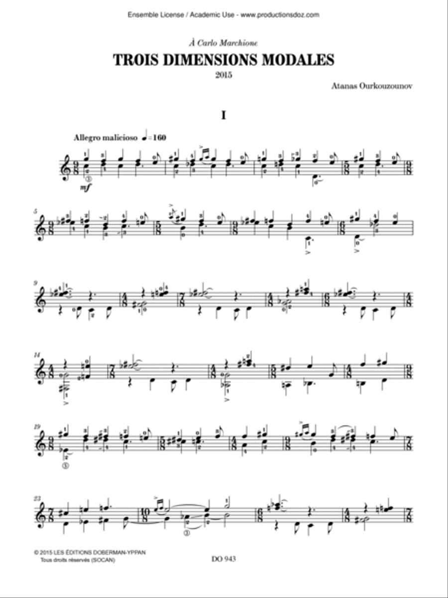 Trois dimensions modales Trois dimensions modales Classical Guitar scores gallery preview page 3