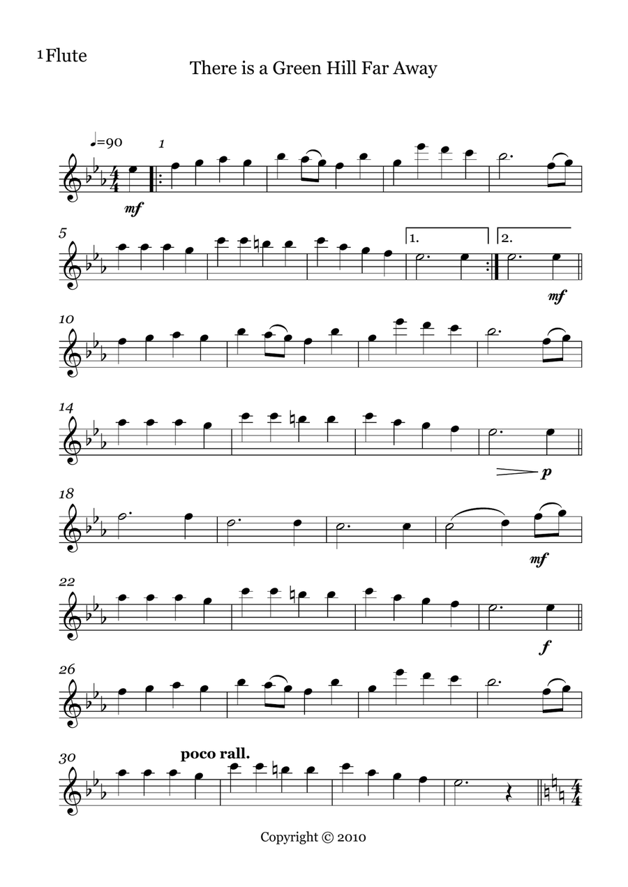 10 Easter Hymns, Flute Trios Small Ensemble scores gallery preview page 1