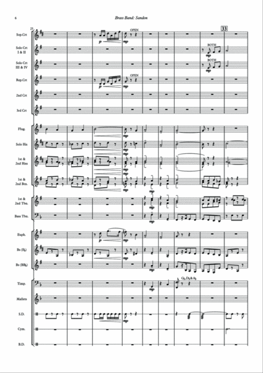 SANDON - Hymn setting for UK format Brass Band Brass Band scores gallery preview page 6