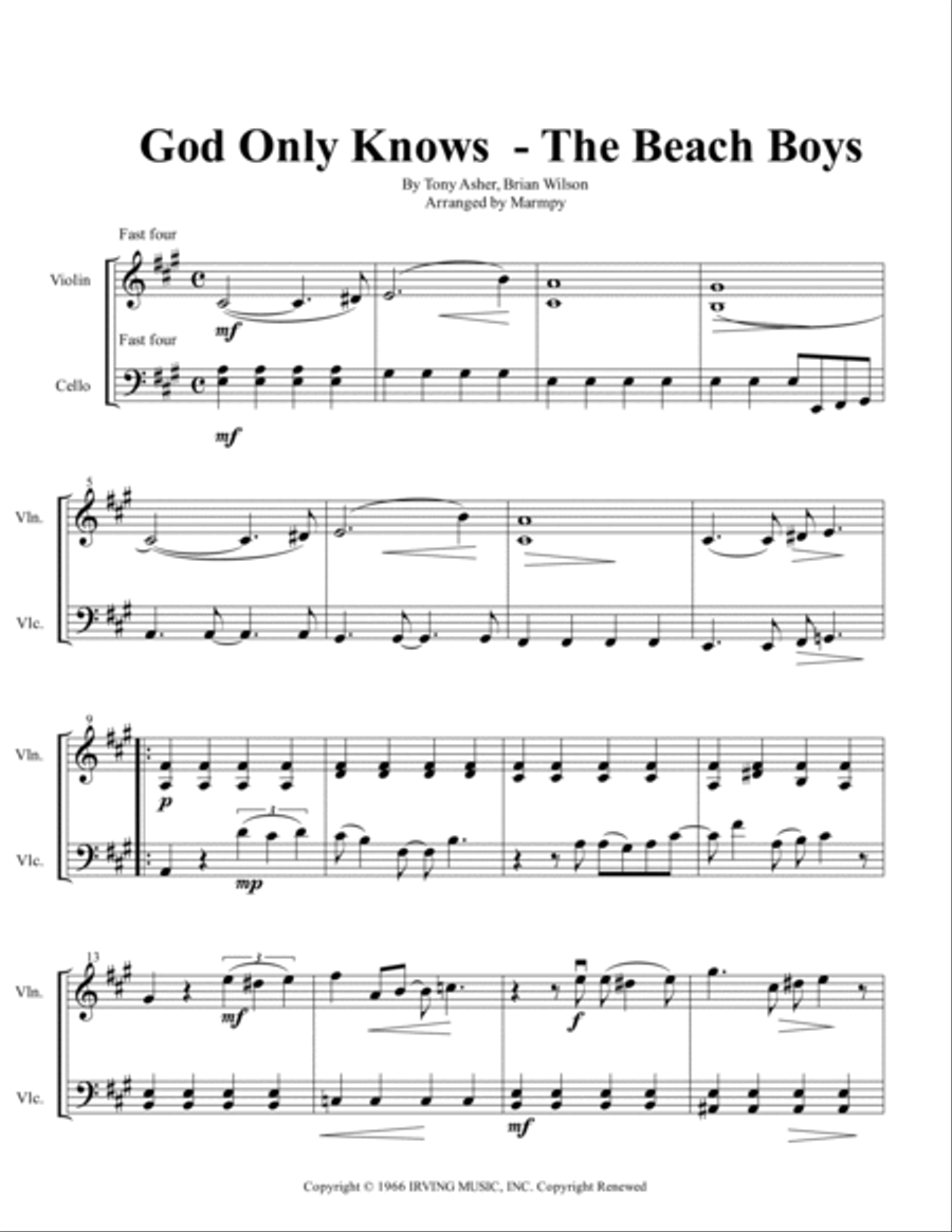 God Only Knows String Duet scores gallery preview page 2
