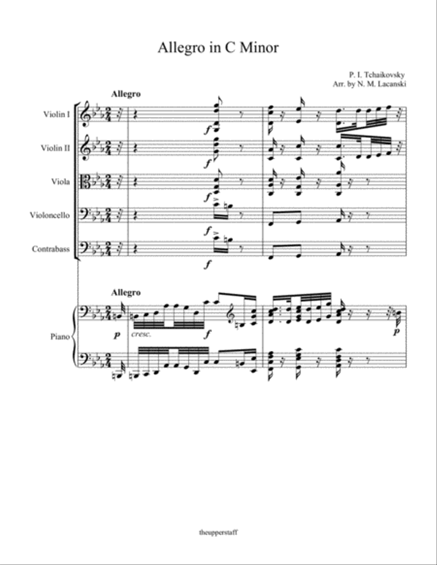 Allegro in C Minor Piano Quintet scores gallery preview page 2