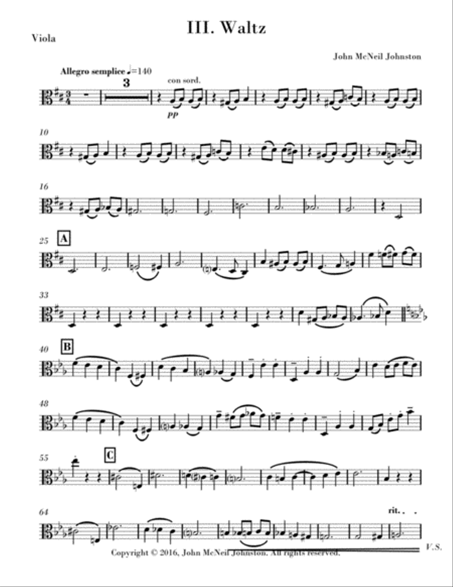 Divertimento for Strings: III. Waltz- Parts String Orchestra scores gallery preview page 3