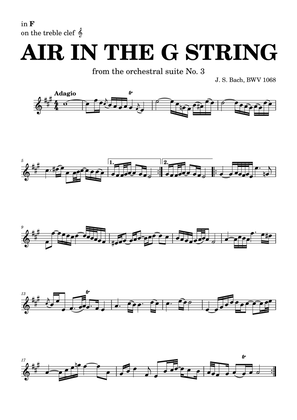 Book cover for Air on the G string in D, BWV 1068 (accompanied) - for F instruments in treble clef