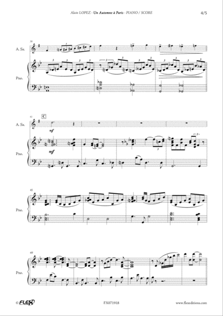 Un Automne a Paris Alto Saxophone scores gallery preview page 4