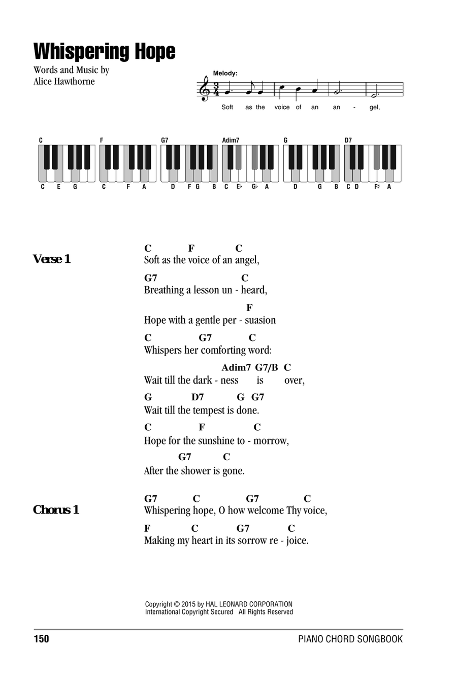 Whispering Hope Whispering Hope Piano scores gallery preview page 1