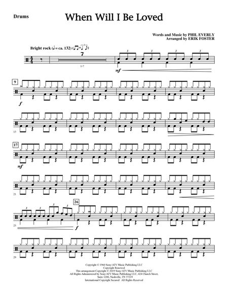 When Will I Be Loved (arr. Erik Foster) - Drums